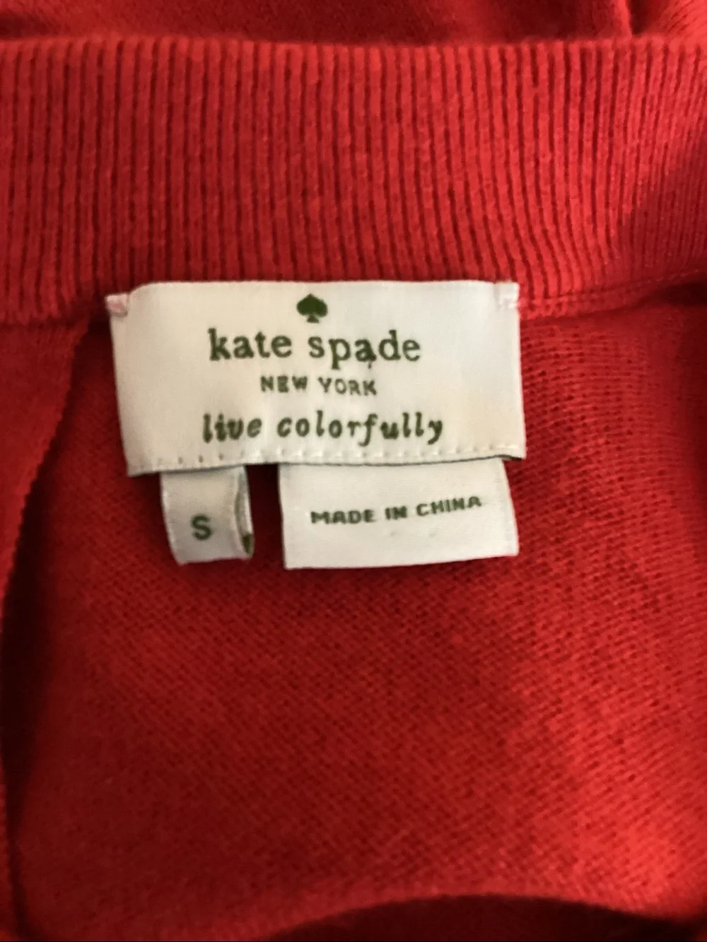 KATE SPADE Red Bow Sleeve Crewneck Sweater Size Small